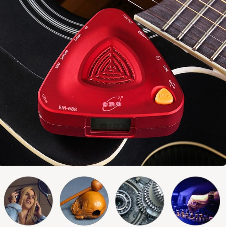 ENO EM-688 Electronic Vocal Rechargeable Metronome For Piano/Guitar/Drum/Guzheng/Violin, EM-688 (Black), EM-688 (Red), EM-688 (Blue)