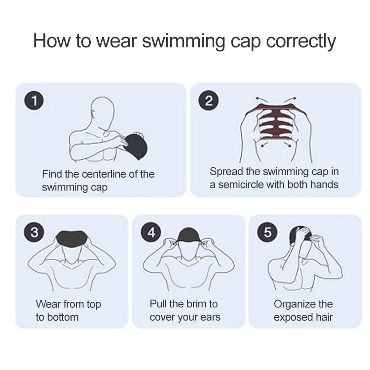 Comfortable Cloth Swimming Cap for Men and Women, Cloth Swimming Cap(Red Strip-12)