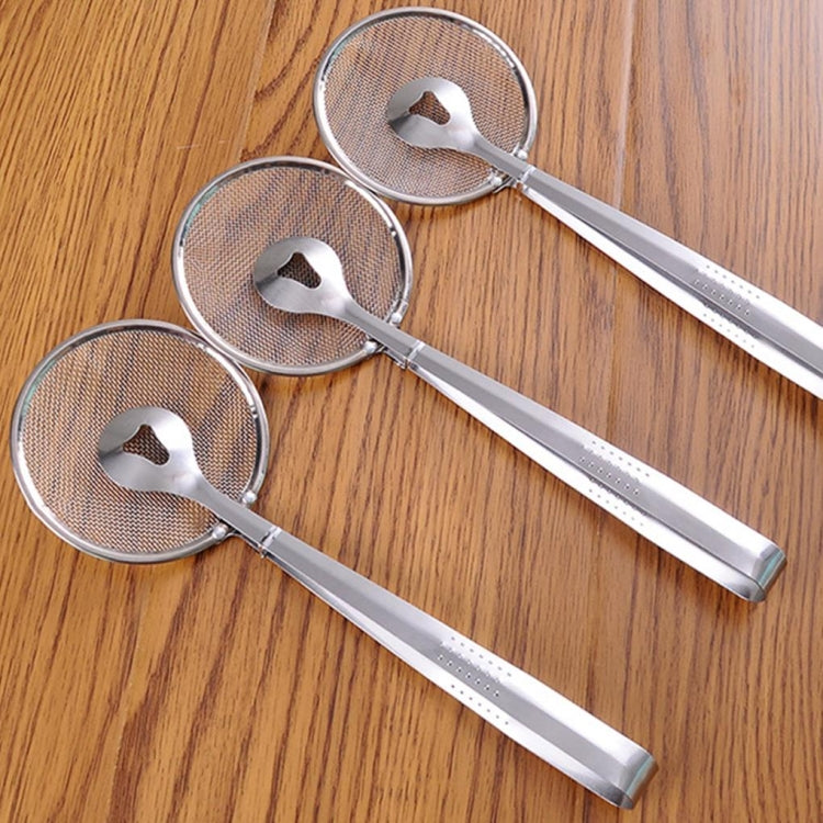 Stainless Steel Fried Food Drain Net Spoon with Clip