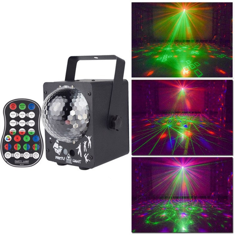 18W 60 Kinds of Pattern Crystal Magic Ball Laser Lights Household LED Colorful Starry Sky Projection Lights Voice-activated Stage Lights, US Plug, UK  Plug, AU Plug, EU Plug