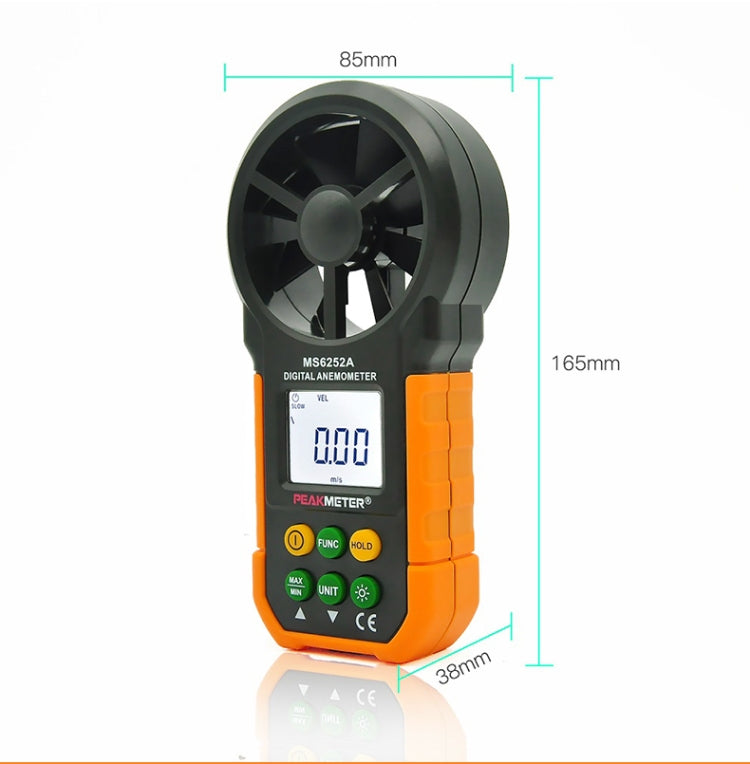 PEAKMETER High-precision Digital Display Wind Speed Air Volume Measuring Instrument, MS6252A Wind Speed, Air Volume, MS6252B Temperature, Humidity, USB