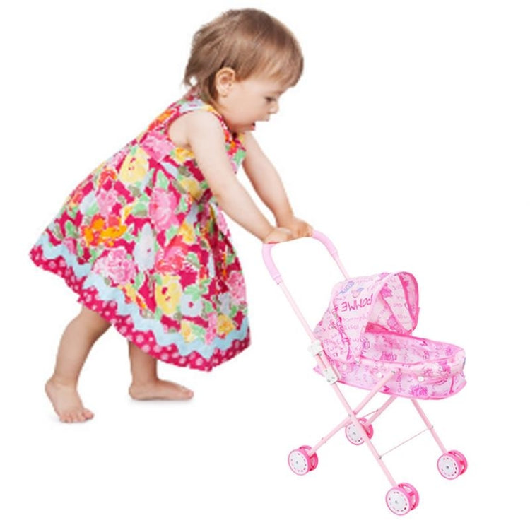 Children Doll House Toys Folded Canopy Iron Stroller, Iron Stroller