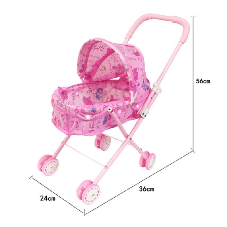 Children Doll House Toys Folded Canopy Iron Stroller, Iron Stroller