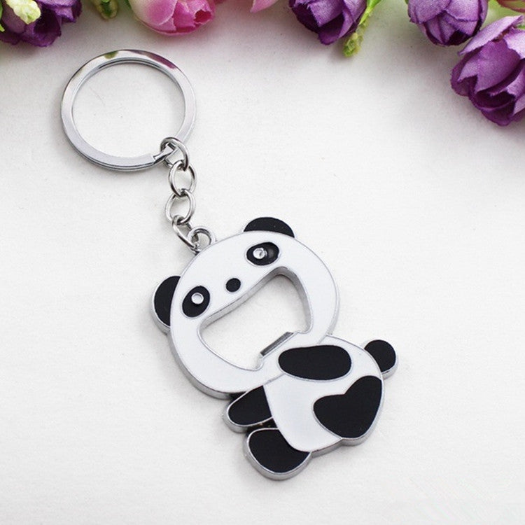 Cartoon Animal Shape Beer Bottle Opening Tool Opener Panda Keychain Pendant, Animal Shape Beer Bottle Opening