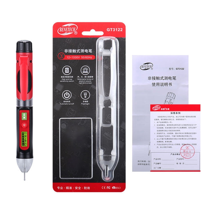 BENETECH GT3122 Non-contact Tester Pen Meter Digital AC/DC Voltage Detectors, BENETECH GT3122