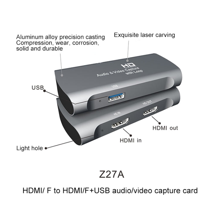 Z27A HDMI-Buchse auf HDMI-Buchse USB-Video-Audio-Capture-Box, Z27A