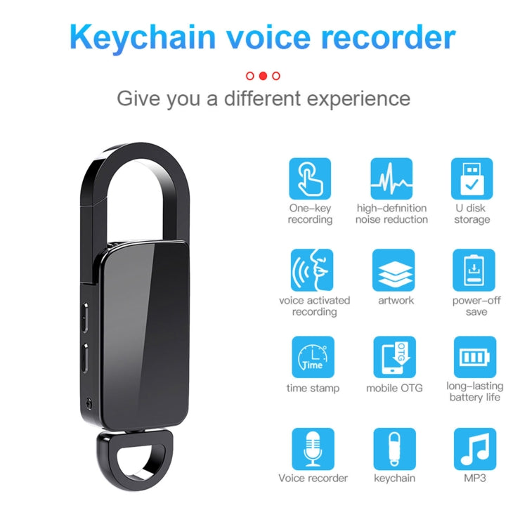 S20 8GB Keychain HD Noise Reduction Portable Recording Pen, 8GB