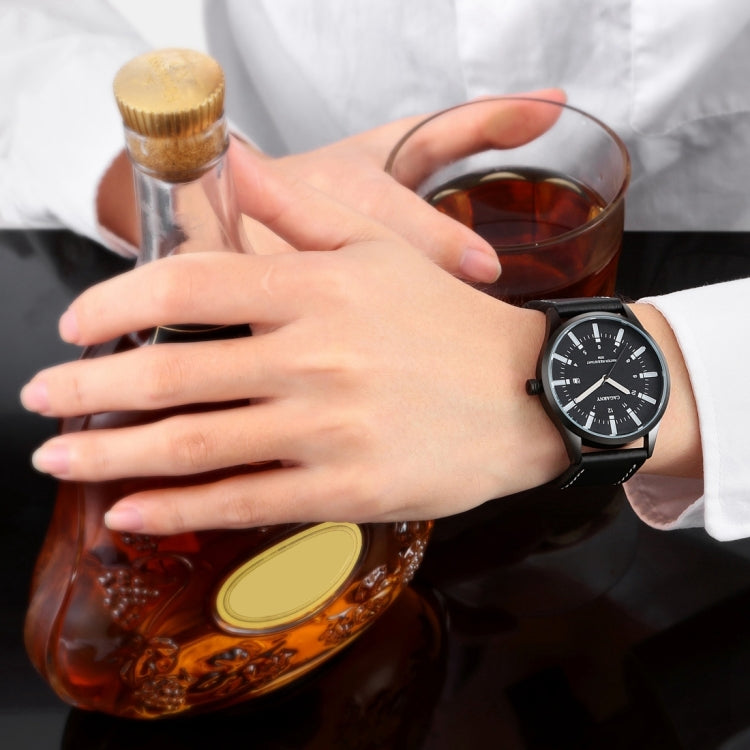 CAGARNY 6866 Fashion Dual Quartz Movement Wrist Watch with Genuine Leather Band(Orange Number), WA1024A, WA1024B, WA1024C