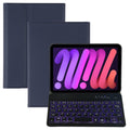 A06S Abnehmbare Lammleder-Textur Ultradünne TPU-Hintergrundbeleuchtung Bluetooth-Tastatur Leder-Tablet-Hülle mit Ständer für iPad mini 6 / mini 7, A06S