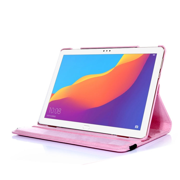 Litchi Texture Horizontal Flip 360 Degrees Rotation Leather Case for Huawei MediaPad T5 10.1, with Holder, For MediaPad T5 10.1