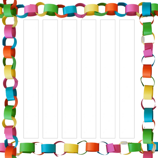 White Paper Chain Card Strips. 5 Meter / 16 Feet Long. Wedding Party Decor