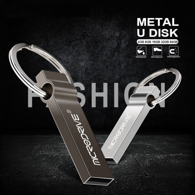 MicroDrive 4 GB USB 2.0 Metall-Schlüsselanhänger-USB-Stick, 4 GB