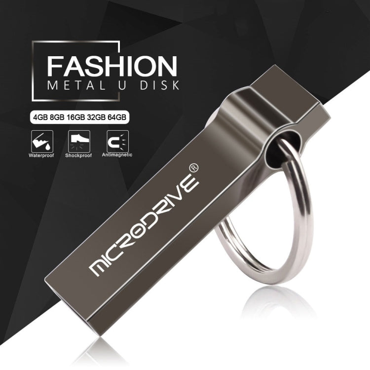 MicroDrive 4 GB USB 2.0 Metall-Schlüsselanhänger-USB-Stick, 4 GB