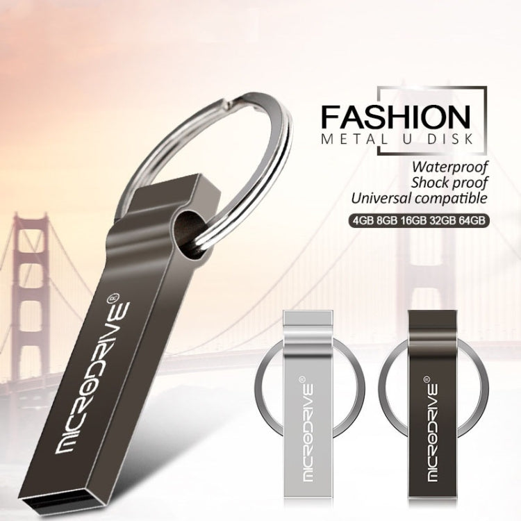 MicroDrive 4 GB USB 2.0 Metall-Schlüsselanhänger-USB-Stick, 4 GB