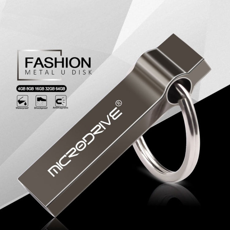 MicroDrive 4 GB USB 2.0 Metall-Schlüsselanhänger-USB-Stick, 4 GB
