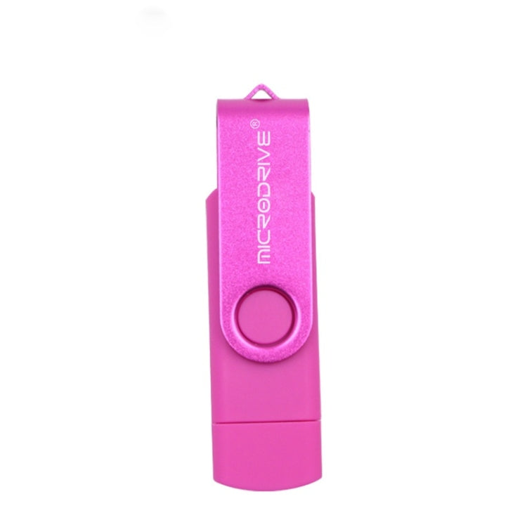 MicroDrive 32GB USB 2.0 Dual-Use OTG Metall-USB-Stick mit Drehmechanismus für Mobilgeräte, 32GB