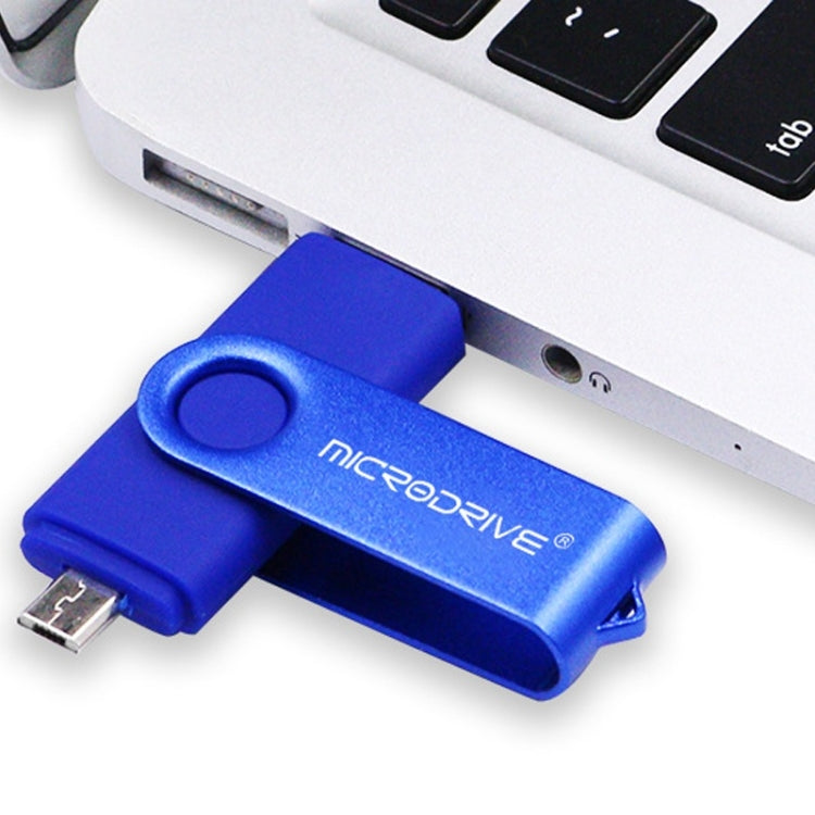 MicroDrive 32GB USB 2.0 Dual-Use OTG Metall-USB-Stick mit Drehmechanismus für Mobilgeräte, 32GB
