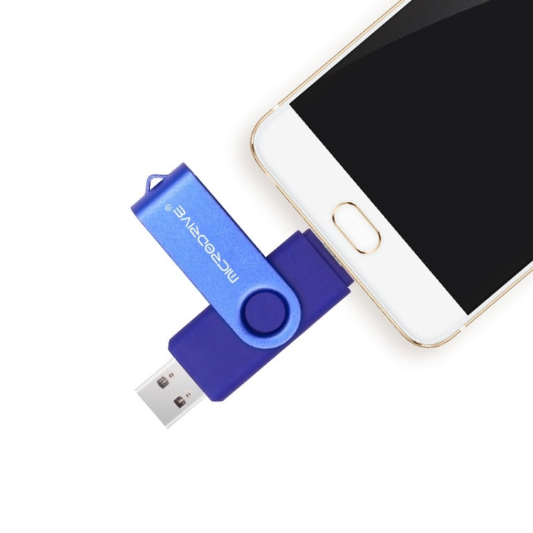 MicroDrive 32GB USB 2.0 Dual-Use OTG Metall-USB-Stick mit Drehmechanismus für Mobilgeräte, 32GB