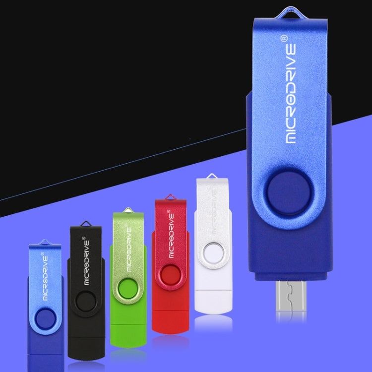 MicroDrive 32GB USB 2.0 Dual-Use OTG Metall-USB-Stick mit Drehmechanismus für Mobilgeräte, 32GB