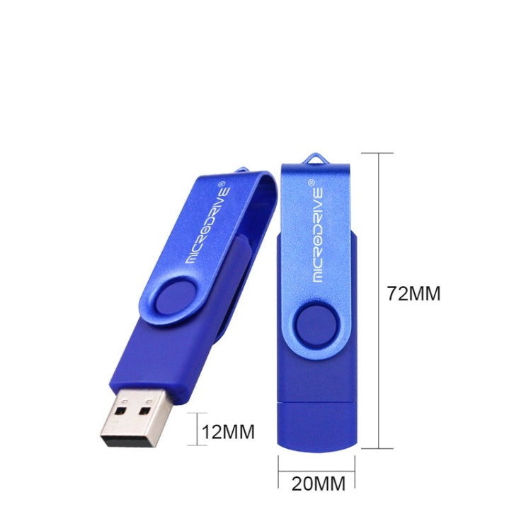 MicroDrive 32GB USB 2.0 Dual-Use OTG Metall-USB-Stick mit Drehmechanismus für Mobilgeräte, 32GB