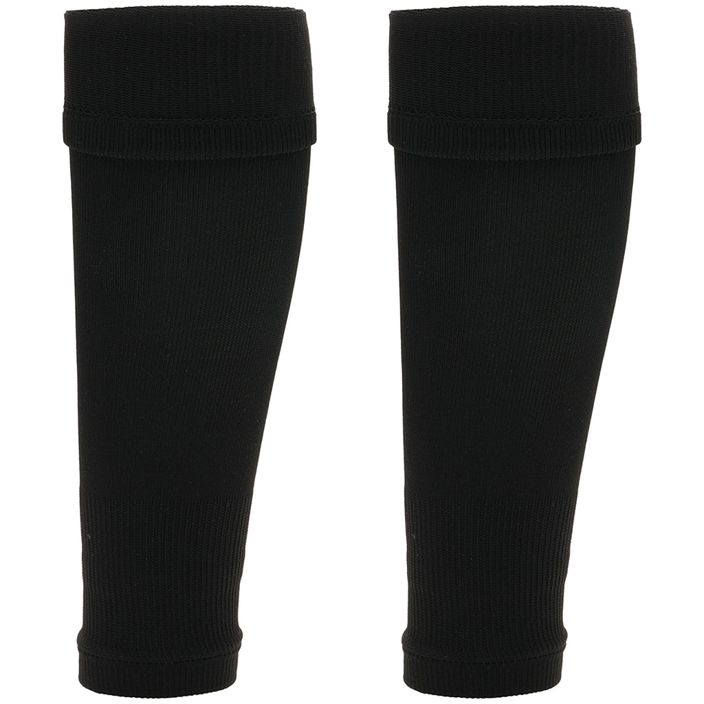 Sock Stack Adults Black Football Leg Sleeve Socks Compression Support Over Shin Pads Breathable For Training And Running