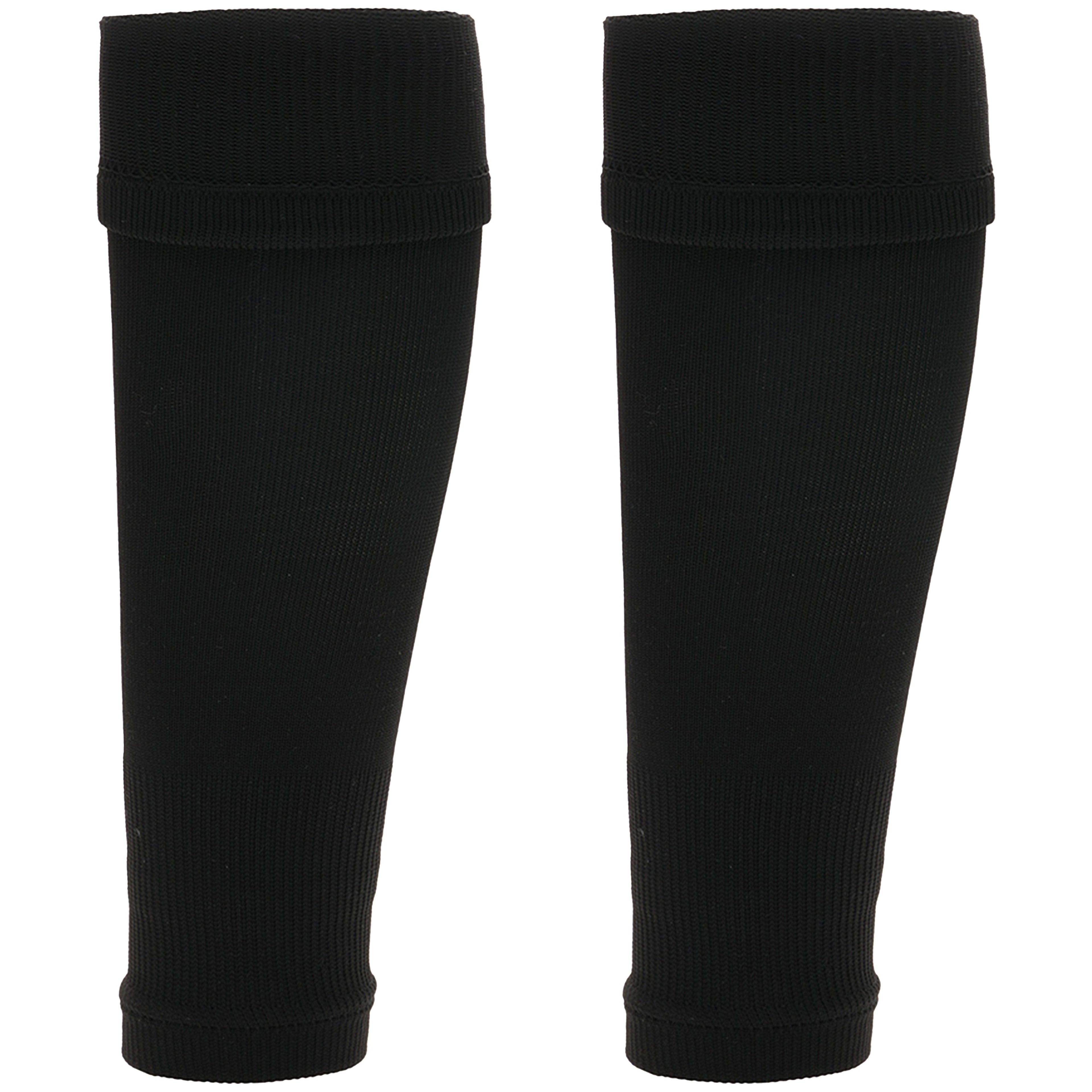 Sock Stack Adults Black Football Leg Sleeve Socks Compression Support Over Shin Pads Breathable For Training And Running