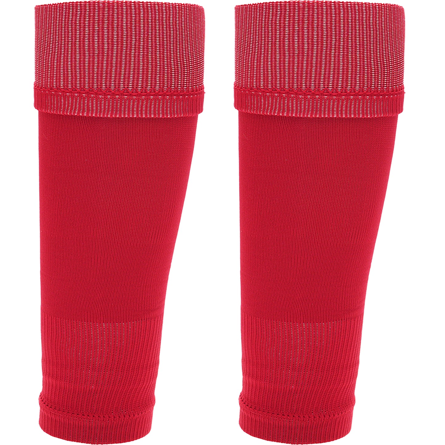 Adults Red Football Leg Sleeve Socks Compression Support Fits Over Shin Pads Breathable & Secure for Training Running by Sock Stack