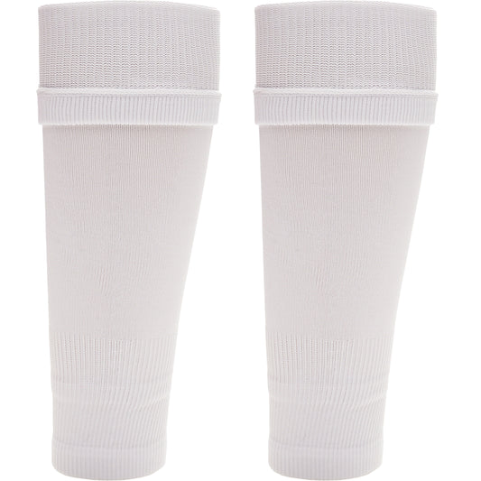 Adults White Football Leg Sleeve Socks Compression Support Fits Over Shin Pads Breathable & Secure for Training Running by Sock Stack