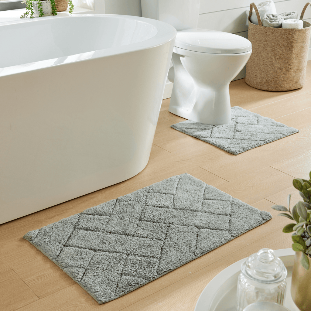 OLIVIA ROCCO Bali Bath Mat And Pedestal Set Luxurious Super Absorbent Easy Care Extra Soft Cotton Mats In Multiple Colours