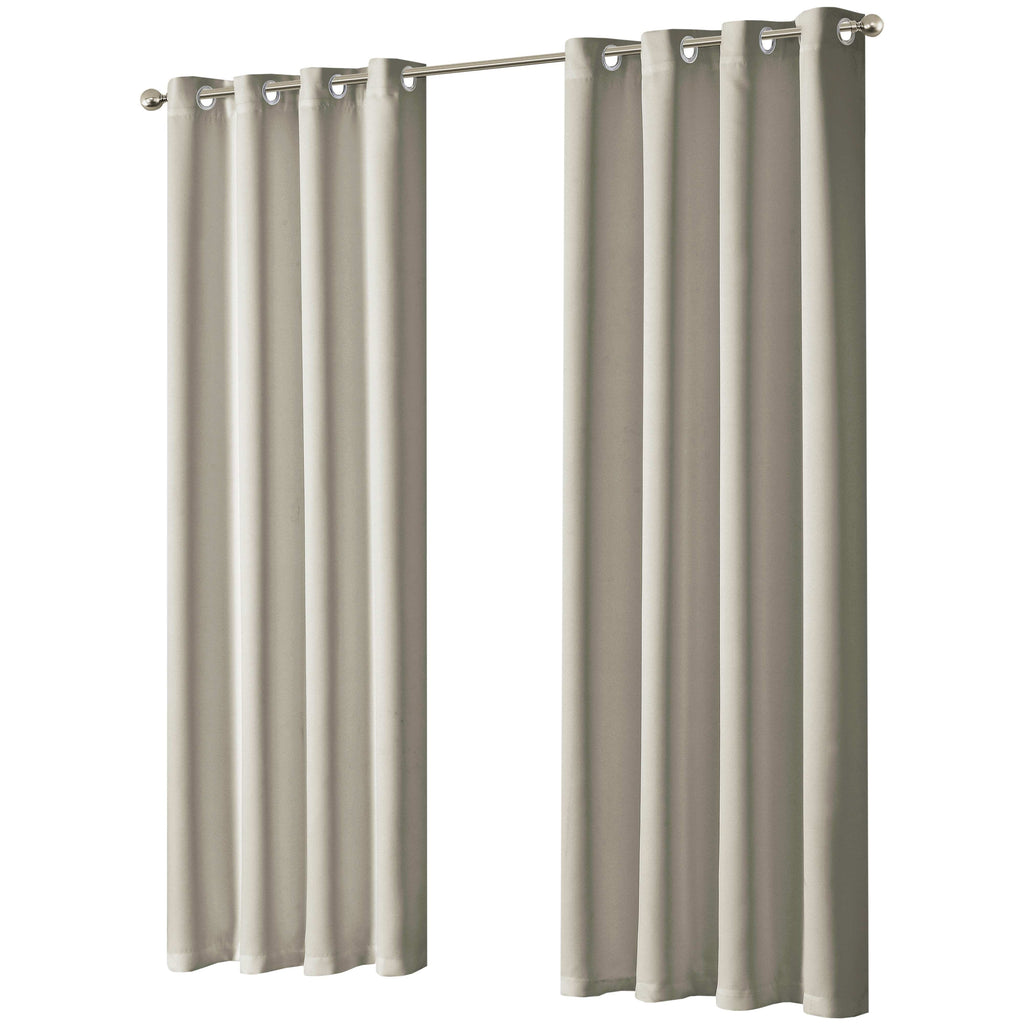 OLIVIA ROCCO Blackout Thermal Eyelet Curtains Natural Color Energy Efficient Ring Top Window Treatment For Living Room And Bedroom