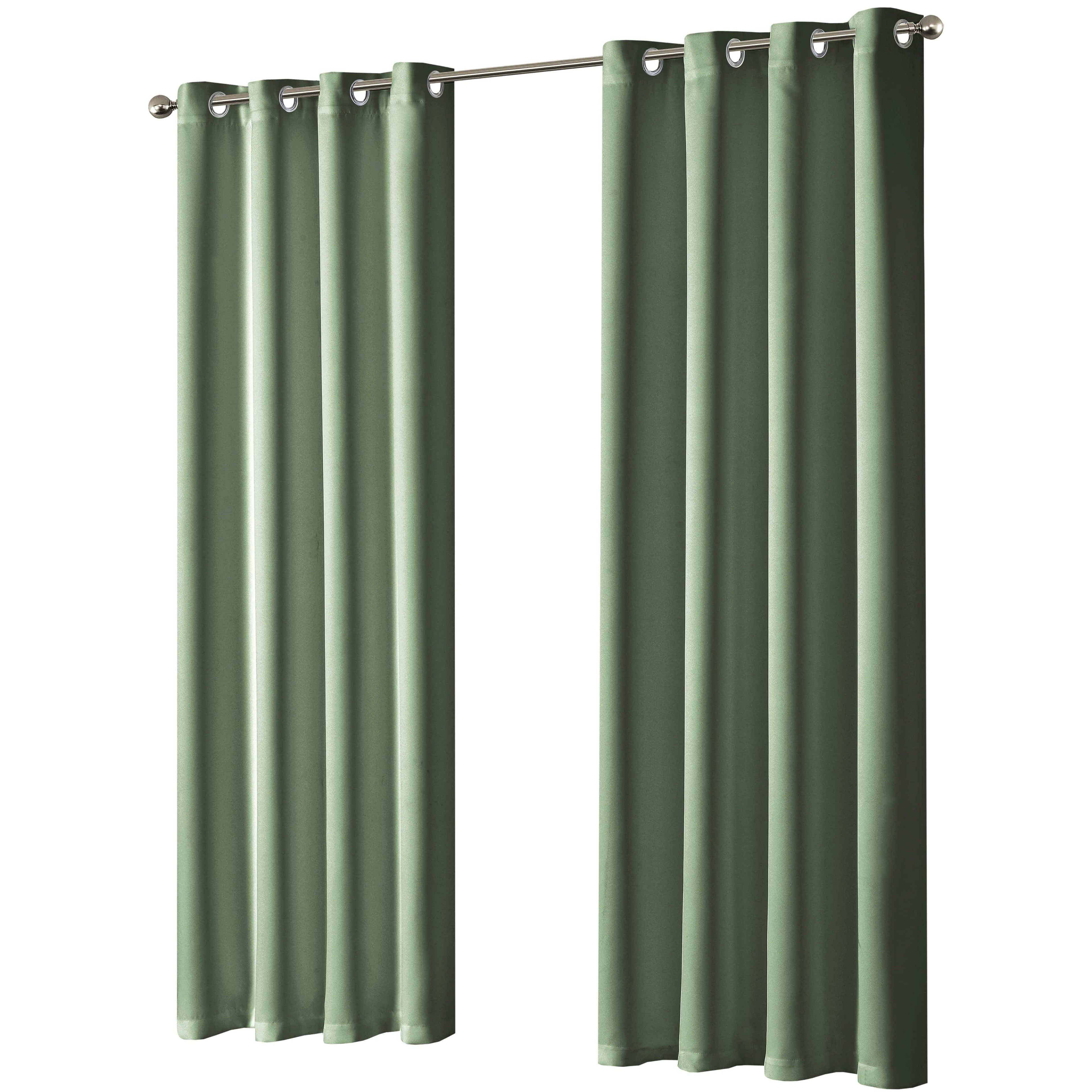 OLIVIA ROCCO Blackout Sage Green Eyelet Curtains Thermal Ring Top Window Treatments for Living Room and Bedroom Energy Efficient