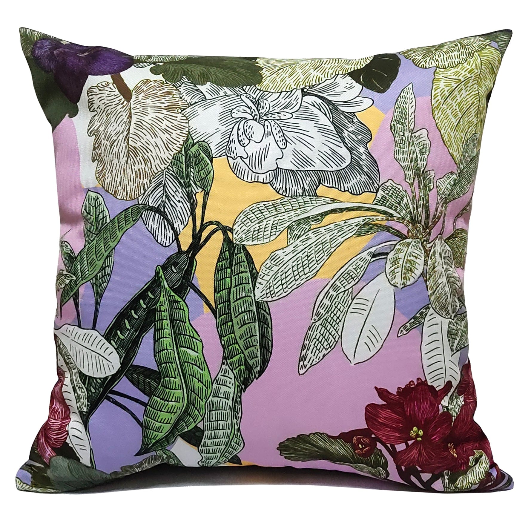 OLIVIA ROCCO Cushion Covers Dhalia Lilac Waterproof 43x43cm Reversible Breathable Indoor Outdoor Ideal For Patio, Garden, Sofa, And Chair