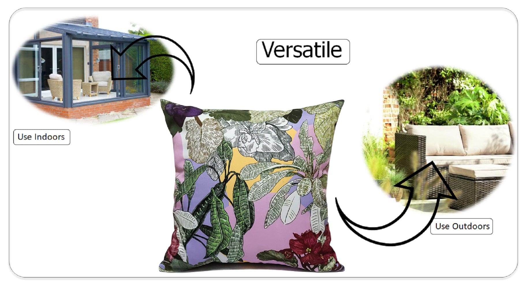 OLIVIA ROCCO Cushion Covers Dhalia Lilac Waterproof 43x43cm Reversible Breathable Indoor Outdoor Ideal For Patio, Garden, Sofa, And Chair