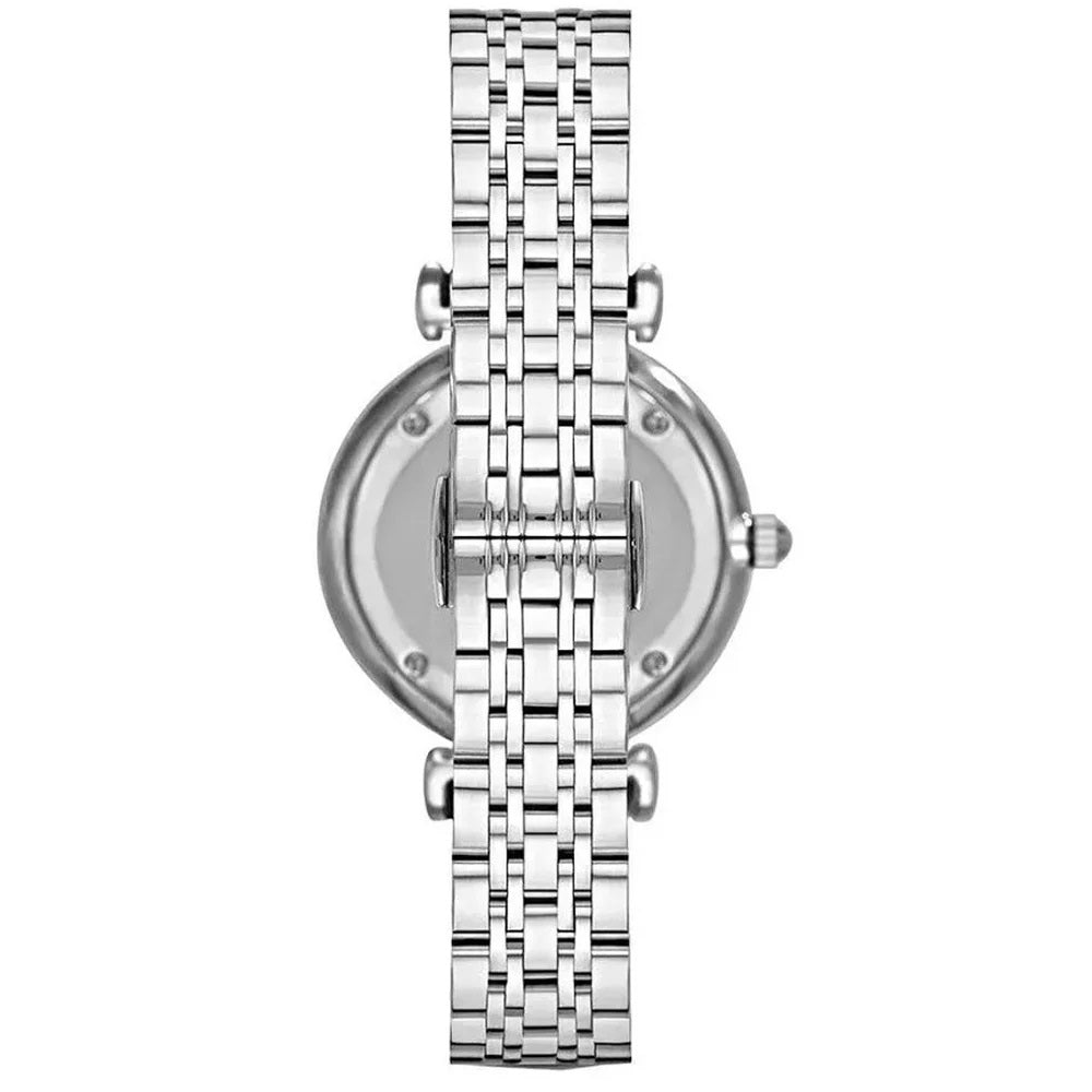 Emporio Armani Women's Watch Stainless Steel Silver Strap With Pink Dial AR1779 Gianni T-Bar