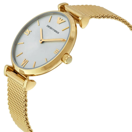 Emporio Armani Women’s Watch Stainless Steel Gold Mesh Strap With Gold Dial AR1957 Gianni