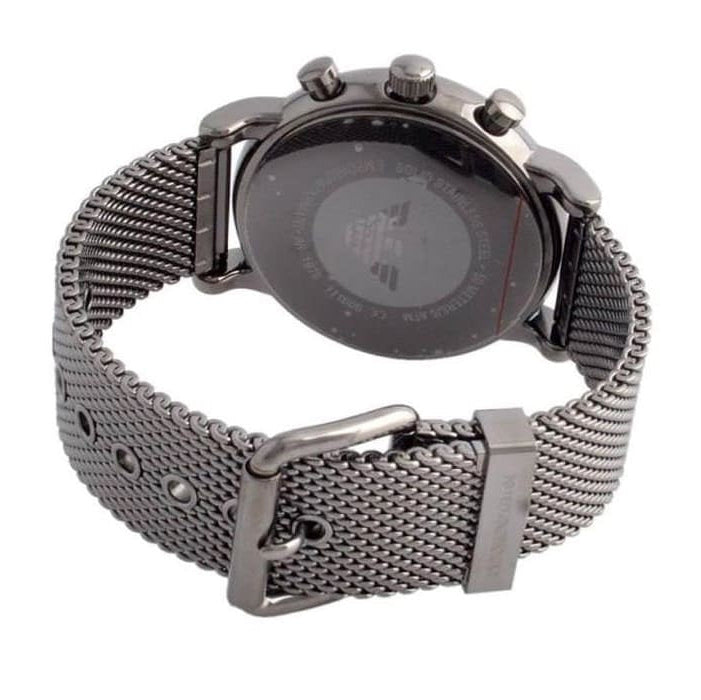 Emporio Armani Men’s Watch Stainless Steel Grey Mesh Strap With Blue Dial AR1979 Luigi