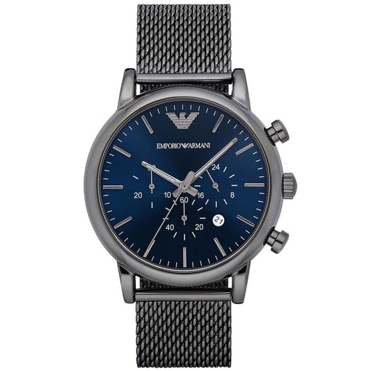 Emporio Armani Men’s Watch Stainless Steel Grey Mesh Strap With Blue Dial AR1979 Luigi