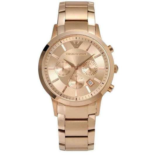 Emporio Armani Men’s Watch Stainless Steel Rose Gold Strap With Rose Gold Dial AR2452 Renato