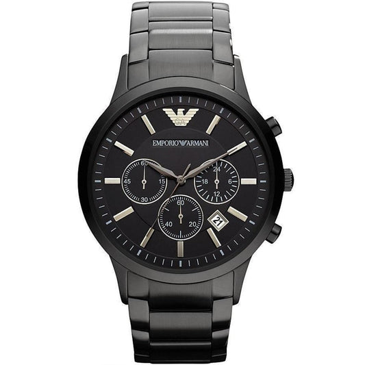 Emporio Armani Men’s Watch Stainless Steel Black Strap With Black Dial AR2453 Renato