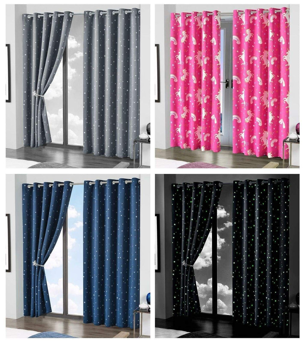 OLIVIA ROCCO Glow In The Dark Blackout Curtains With Thermal Energy Saving Panels For Bedrooms And Home Theaters Noise Absorbing Heavy Thick