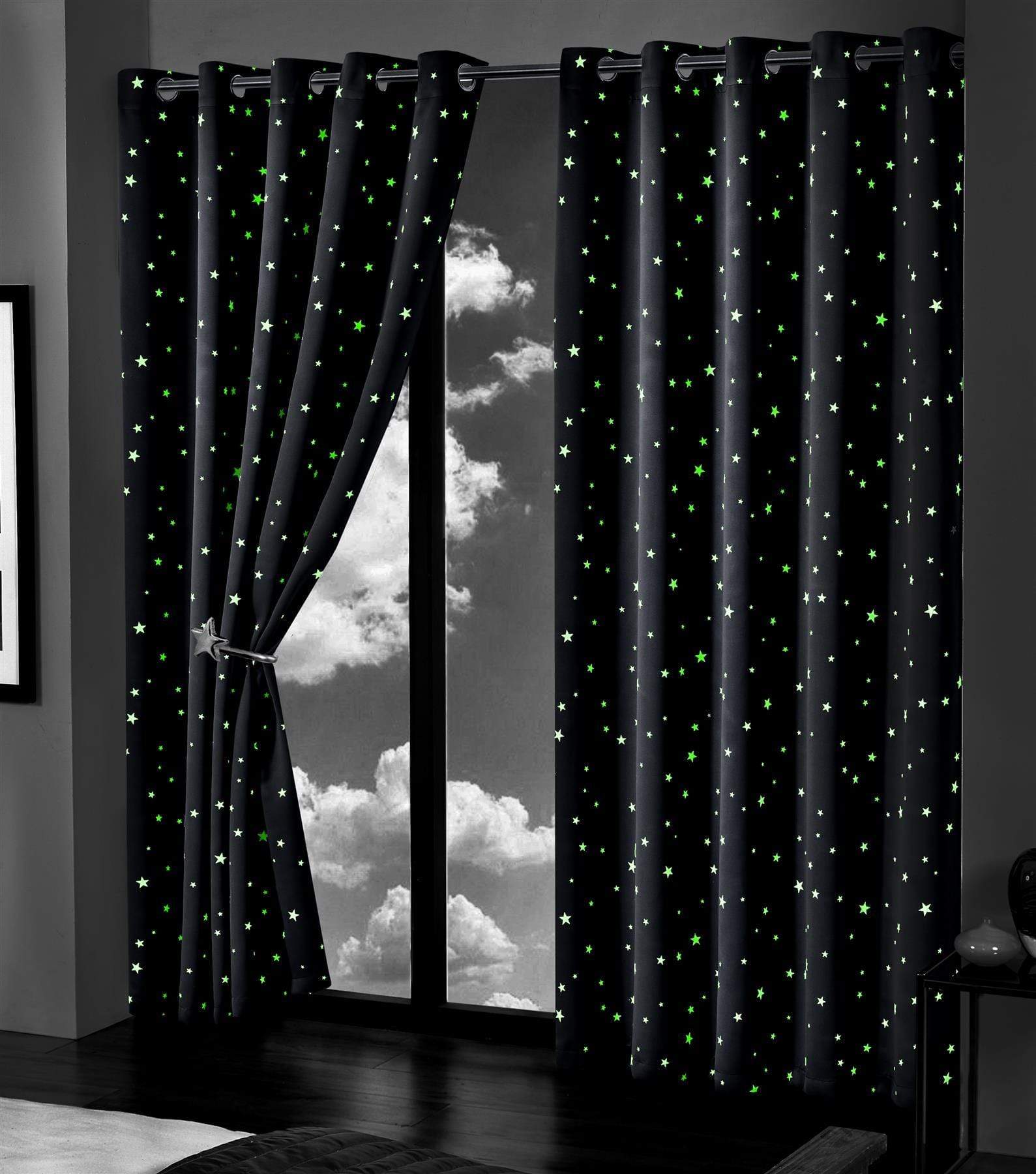OLIVIA ROCCO Glow In The Dark Blackout Curtains With Thermal Energy Saving Panels For Bedrooms And Home Theaters Noise Absorbing Heavy Thick