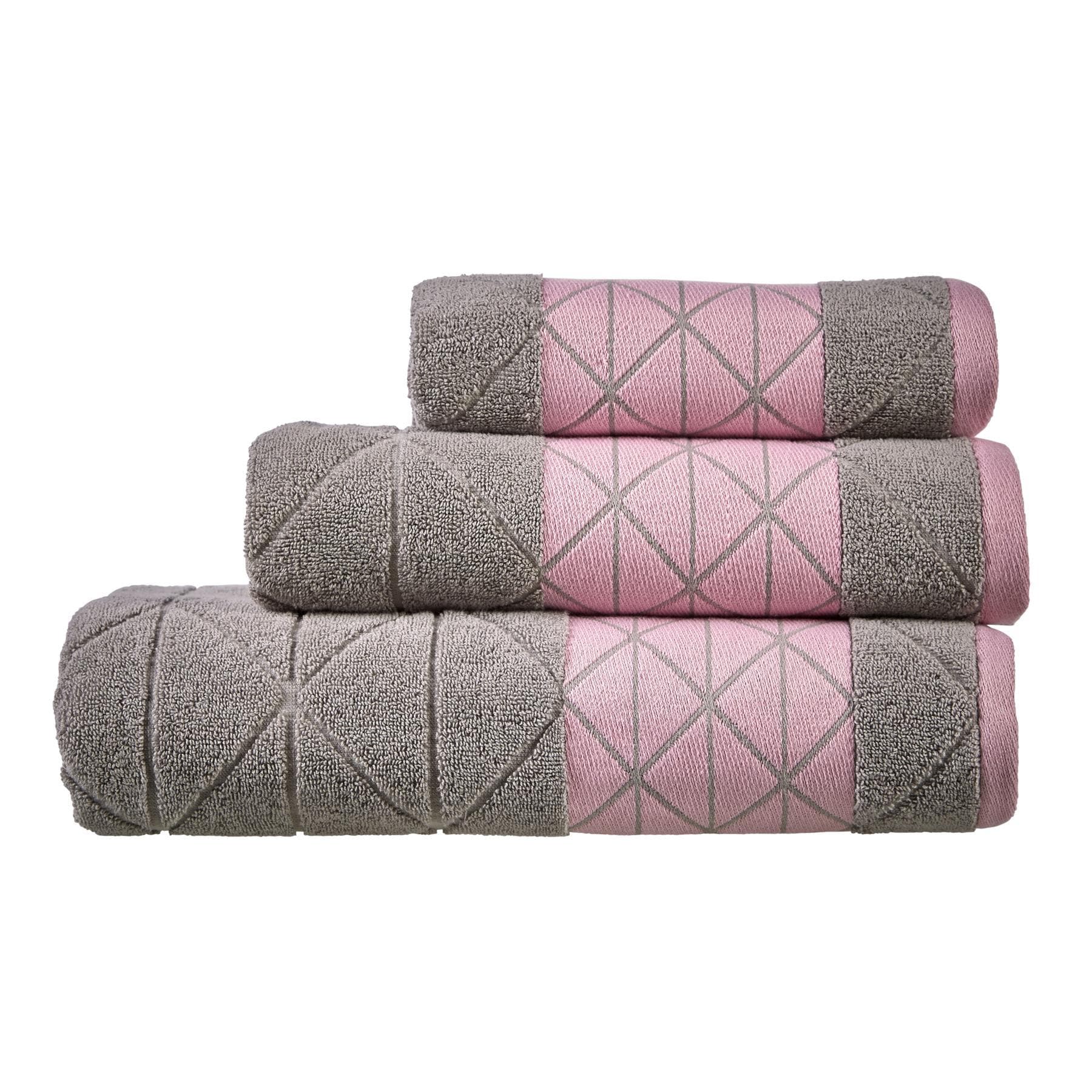 OLIVIA ROCCO Inca Diamond Jacquard 600GSM Cotton Towels Bath Sheets And Bath Towels Set Made In England OEKO TEX Certified Soft Absorbent