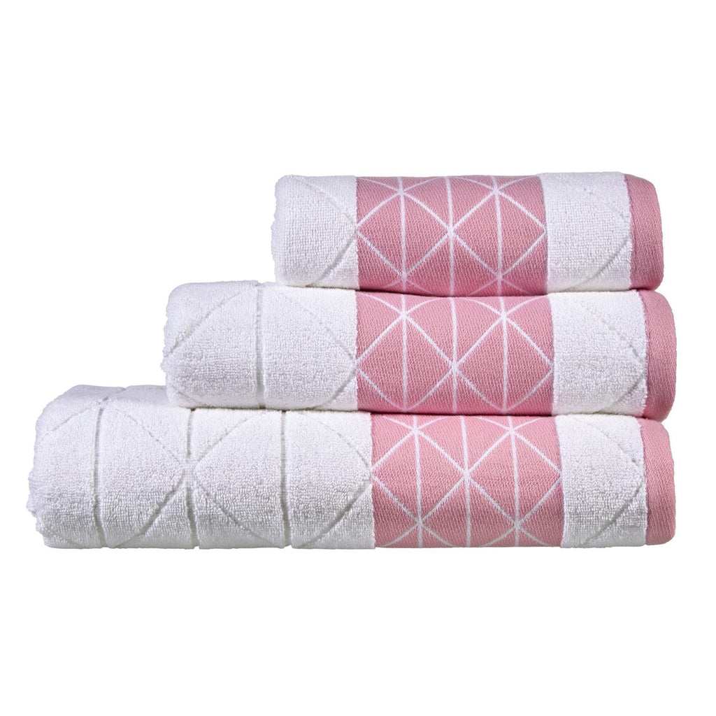 OLIVIA ROCCO Inca Diamond Jacquard 600GSM Cotton Towels Bath Sheets And Bath Towels Set Made In England OEKO TEX Certified Soft Absorbent