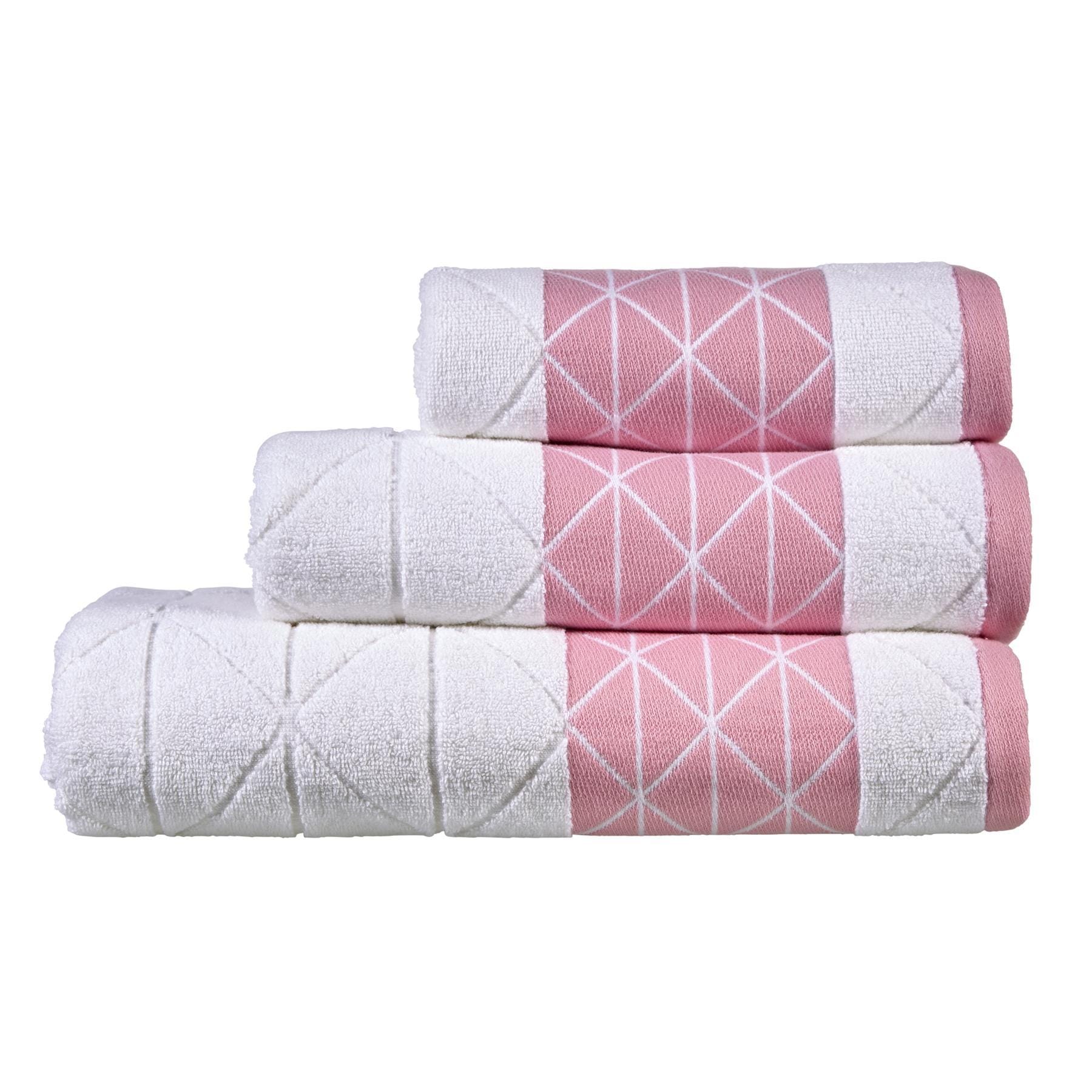 OLIVIA ROCCO Inca Diamond Jacquard 600GSM Cotton Towels Bath Sheets And Bath Towels Set Made In England OEKO TEX Certified Soft Absorbent
