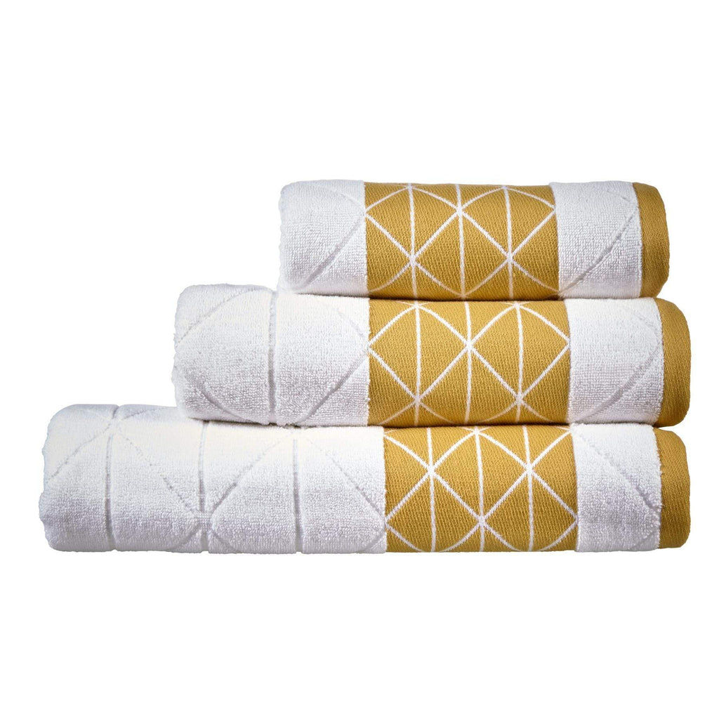 OLIVIA ROCCO Inca Diamond Jacquard 600GSM Cotton Towels Bath Sheets And Bath Towels Set Made In England OEKO TEX Certified Soft Absorbent