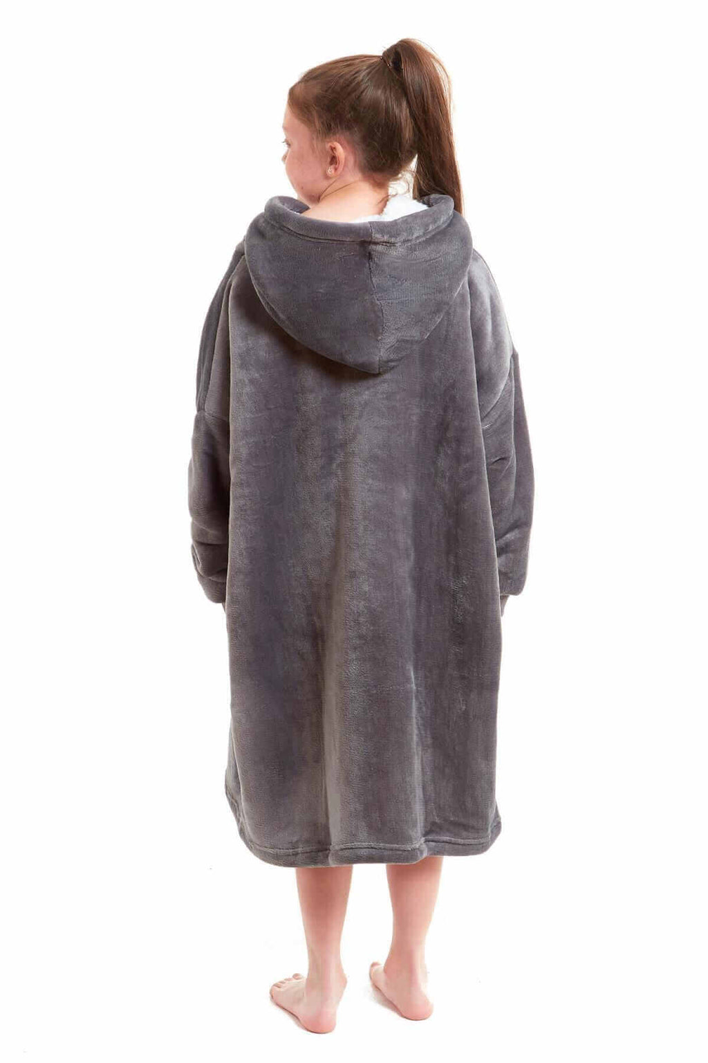 Daisy Dreamer Kids Oversized Hooded Fleece Blanket With Reversible Sherpa Double Pocket Wearable Cozy Blanket For Lounging And Outdoor Ages 8-15