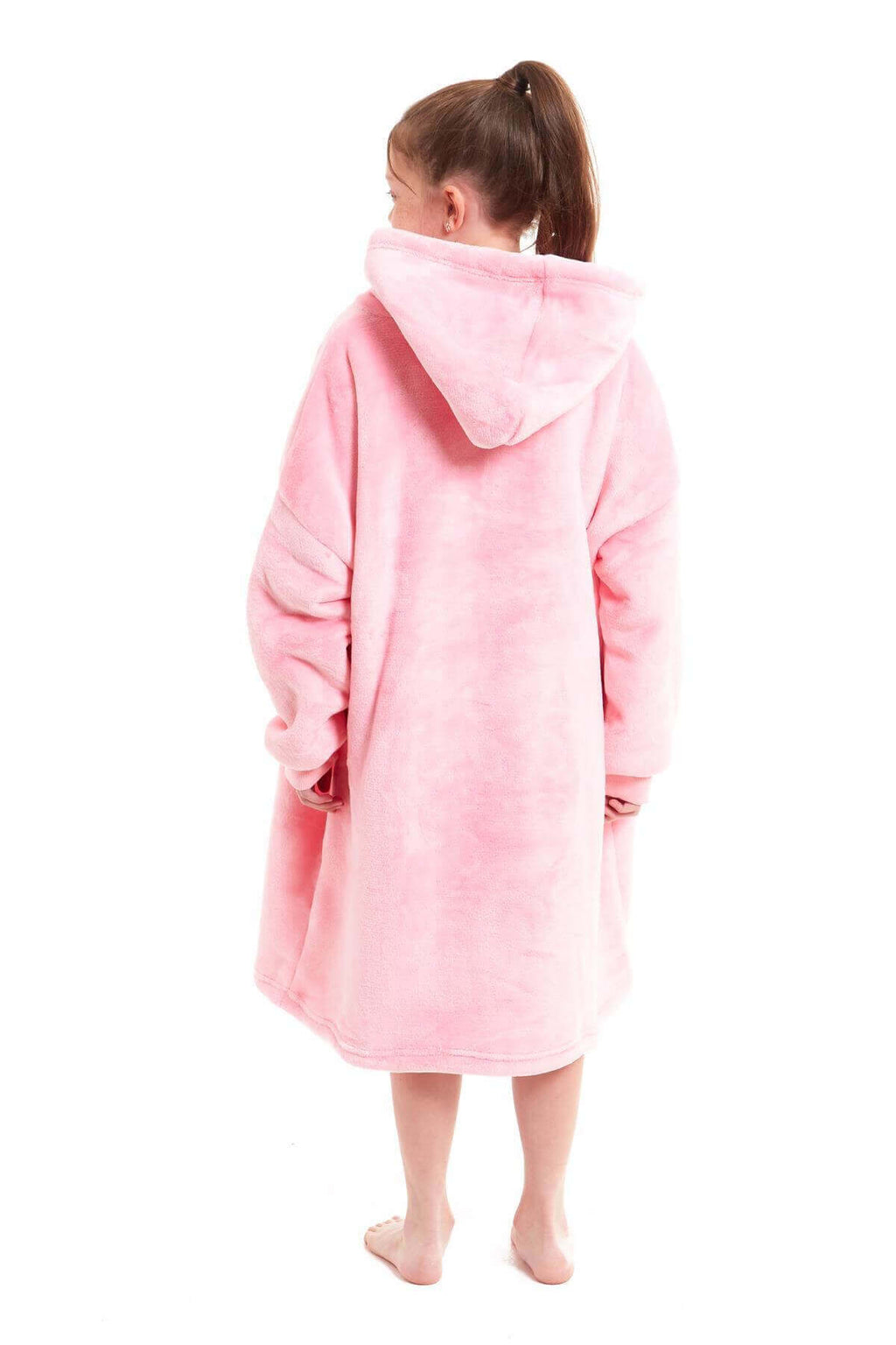 Daisy Dreamer Kids Oversized Hooded Fleece Blanket With Reversible Sherpa Double Pocket Wearable Cozy Blanket For Lounging And Outdoor Ages 8-15