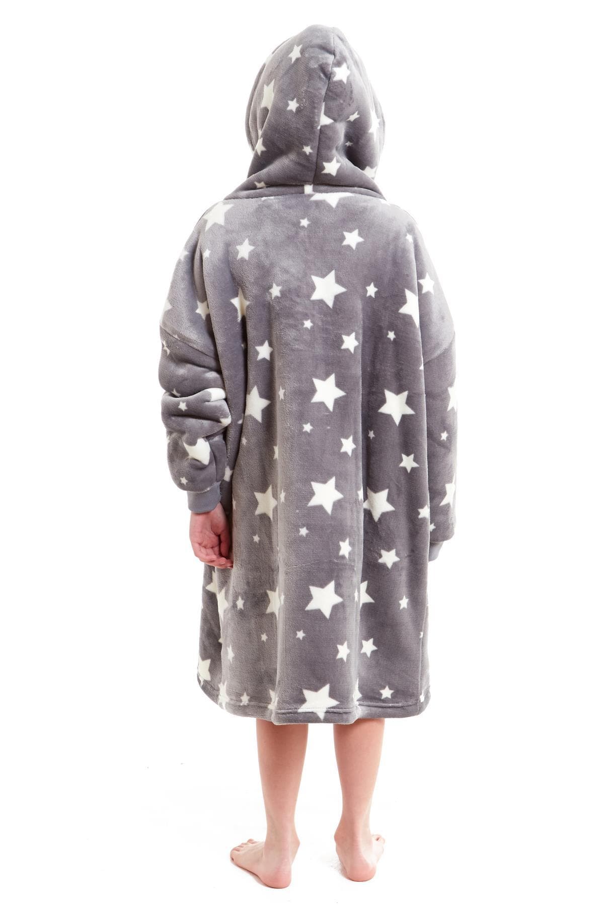 Daisy Dreamer Kids Oversized Hooded Fleece Blanket With Reversible Sherpa Double Pocket Wearable Cozy Blanket For Lounging And Outdoor Ages 8-15