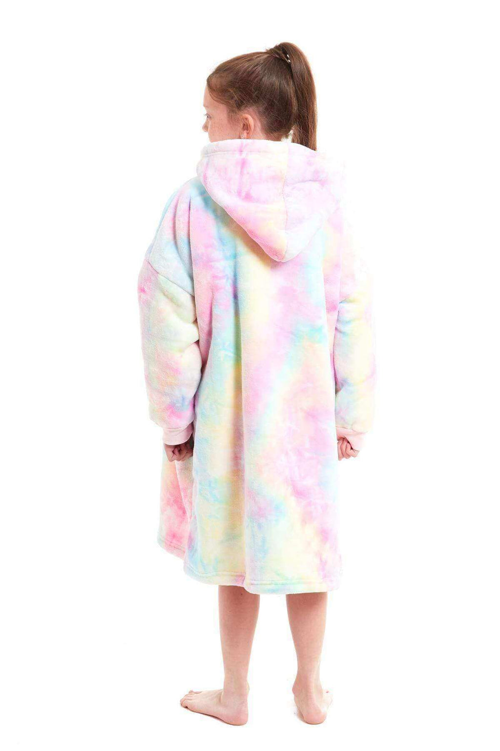 Daisy Dreamer Kids Oversized Hooded Fleece Blanket With Reversible Sherpa Double Pocket Wearable Cozy Blanket For Lounging And Outdoor Ages 8-15