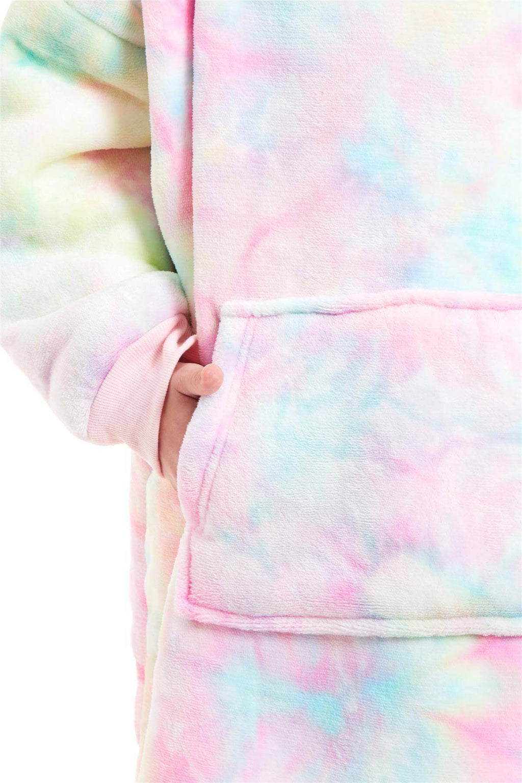 Daisy Dreamer Kids Oversized Hooded Fleece Blanket With Reversible Sherpa Double Pocket Wearable Cozy Blanket For Lounging And Outdoor Ages 8-15